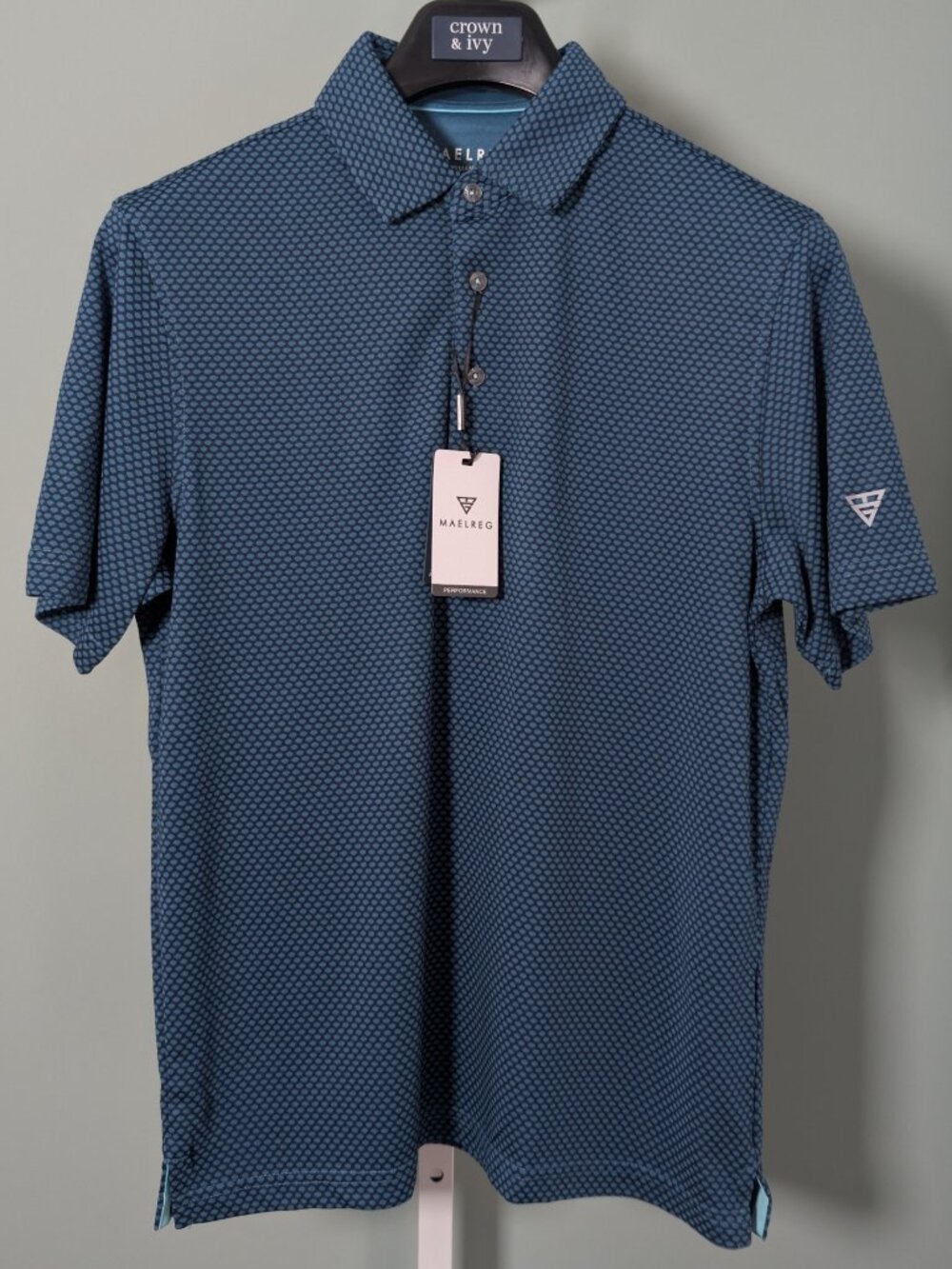 Golf Shirts Men Moisture Wicking Jacquard Breathable Performance Dry Fit-Blue
